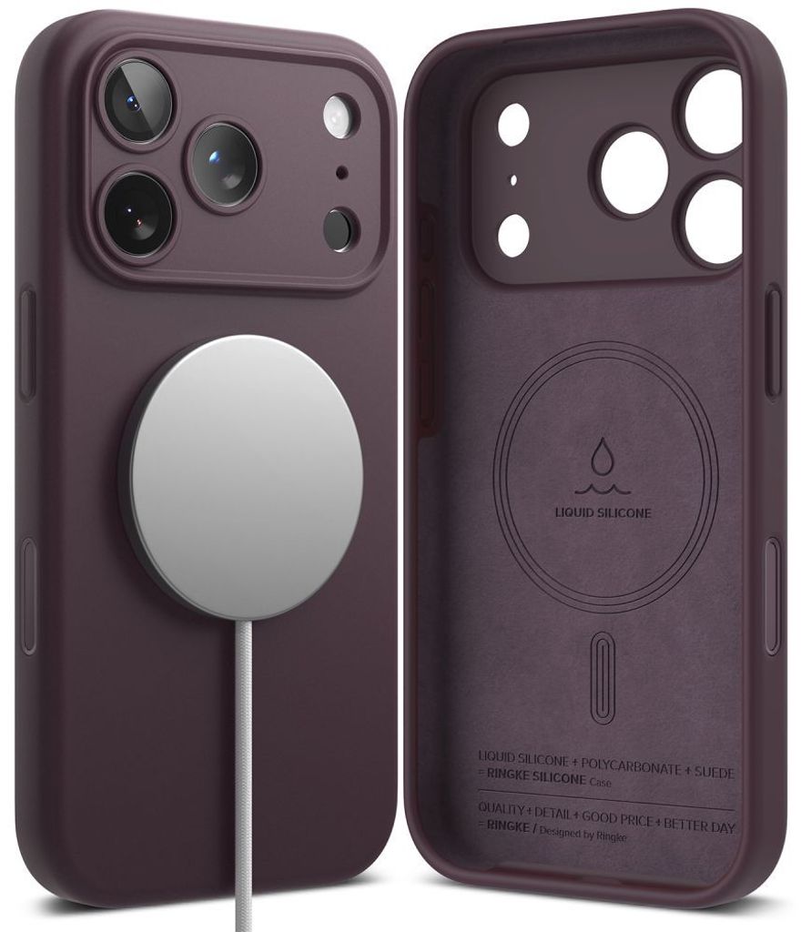 Ringke Silicone MagSafe -kuori till iPhone 18 Pro Max - Dark Cherry