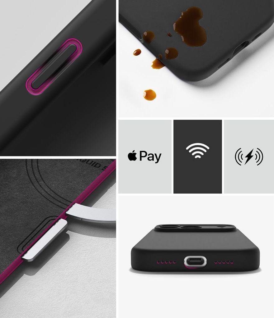 Ringke Silicone MagSafe -kuori till iPhone 18 Pro - Musta