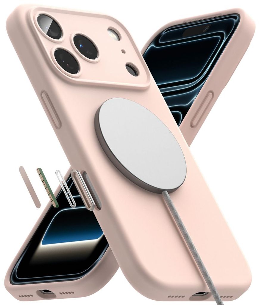 Ringke Silicone MagSafe -kuori till iPhone 18 Pro - Vaaleanpunainen
