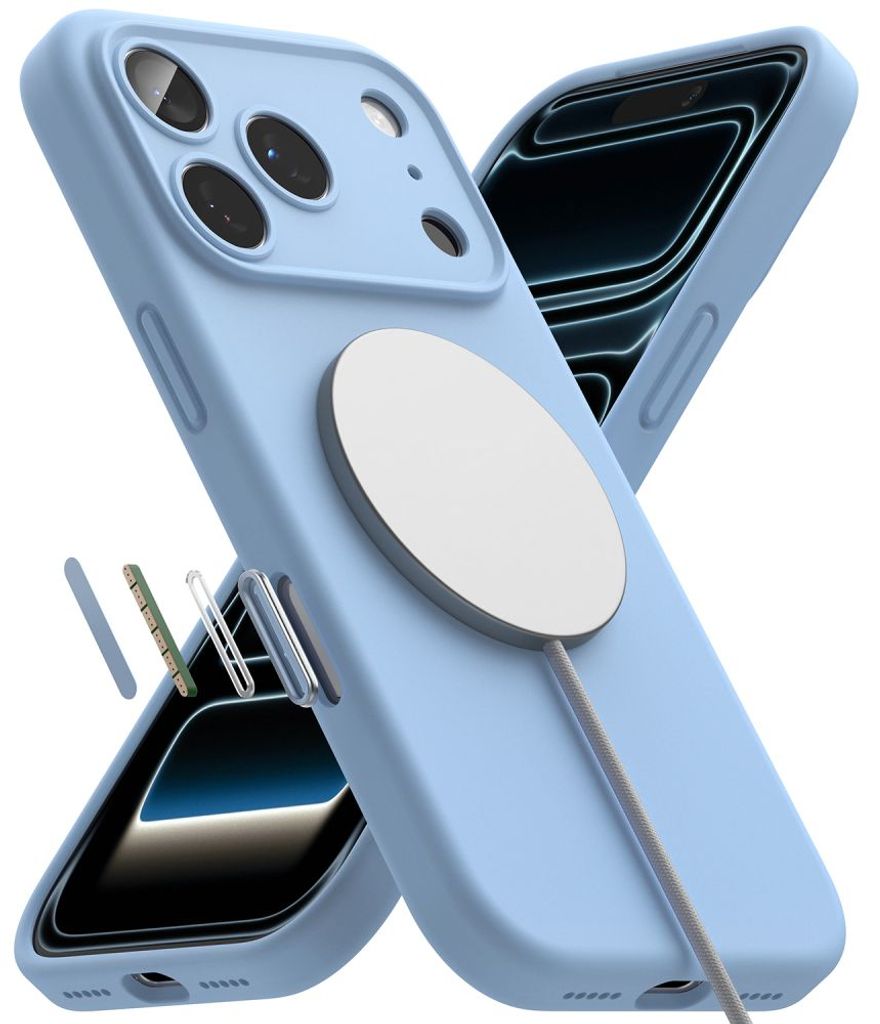Ringke Silicone MagSafe -kuori till iPhone 18 Pro - Vaaleansininen