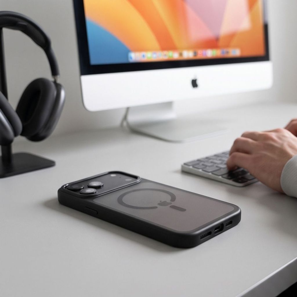 Tech-Protect MagStand MagSafe CC -kuori till iPhone 18 Pro/17 Pro - Musta