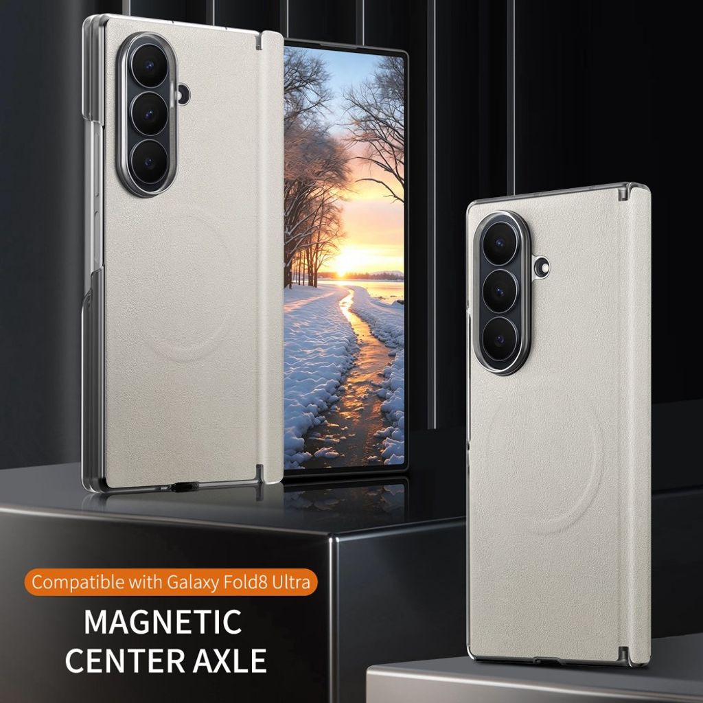 Samsung Galaxy Z Fold8 Ultra MagSafe Kuori PU-nahkaa - Beige