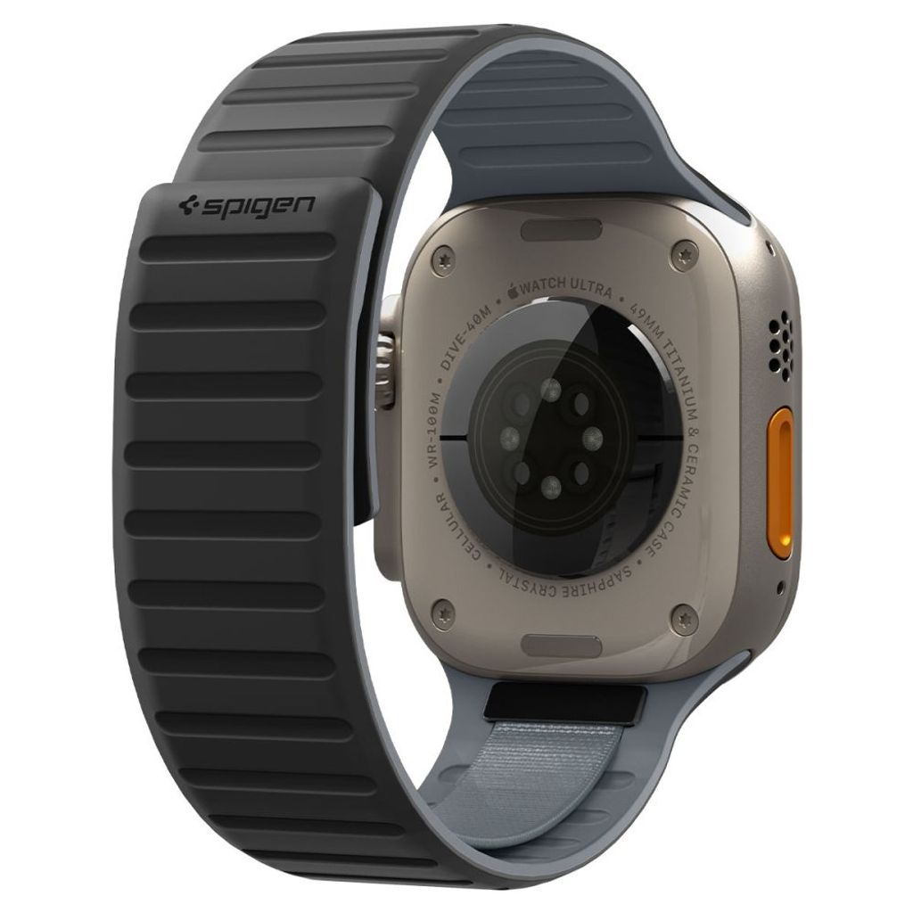 Spigen Athlex Air M Kellonranneke Apple Watch 44/45/46/49mm - Musta/Harmaa