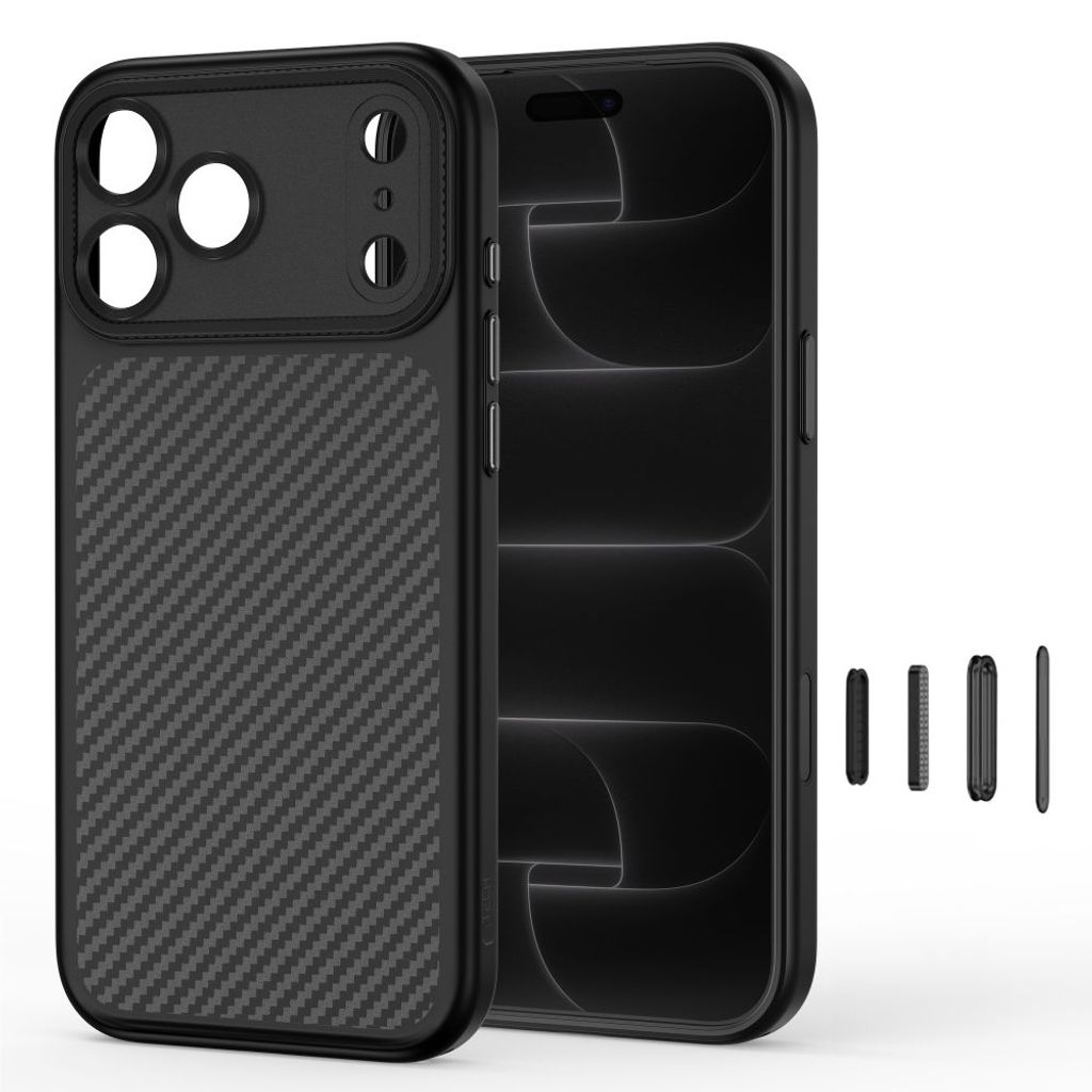 Tech-Protect MagCam MagSafe Carbon -kuori till iPhone 18 Pro Max/17 Pro Max - Musta