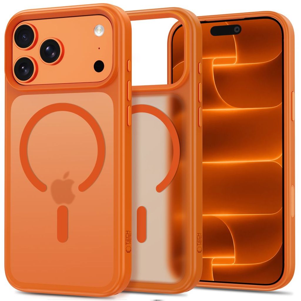 Tech-Protect Magmat MagSafe CC -kuori till iPhone 18 Pro Max/17 Pro Max - Oranssi