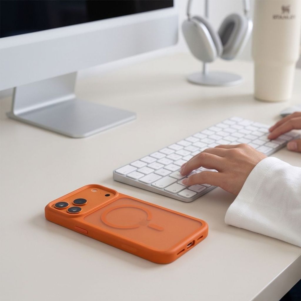 Tech-Protect Magmat MagSafe CC -kuori till iPhone 18 Pro Max/17 Pro Max - Oranssi