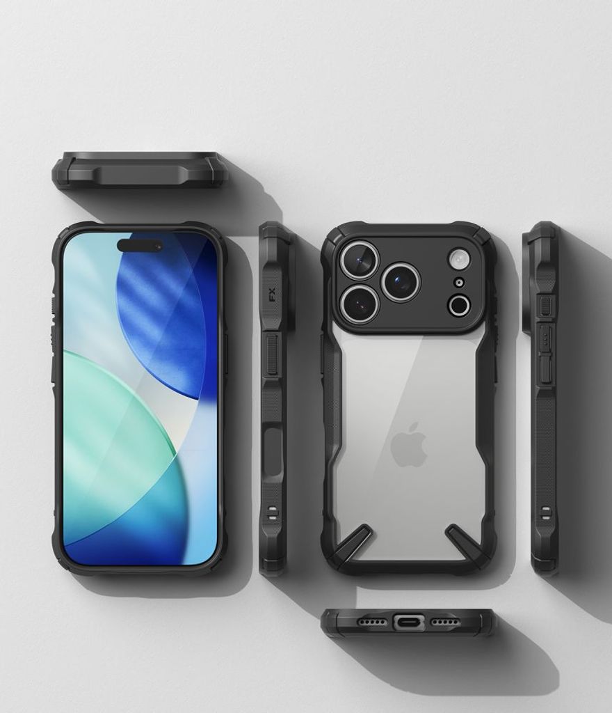 Ringke Fusion X Cover til iPhone 18 Pro Max / 17 Pro Max - Sort