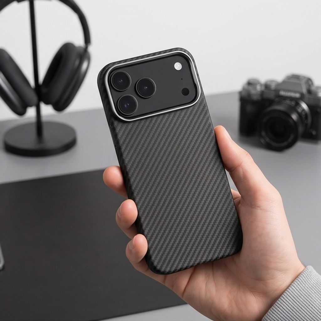 Tech-Protect Ion Carbon MagSafe -kuori till iPhone 18 Pro Max/17 Pro Max - Musta