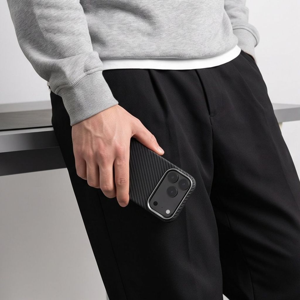 Tech-Protect Ion Carbon MagSafe -kuori till iPhone 18 Pro Max/17 Pro Max - Musta