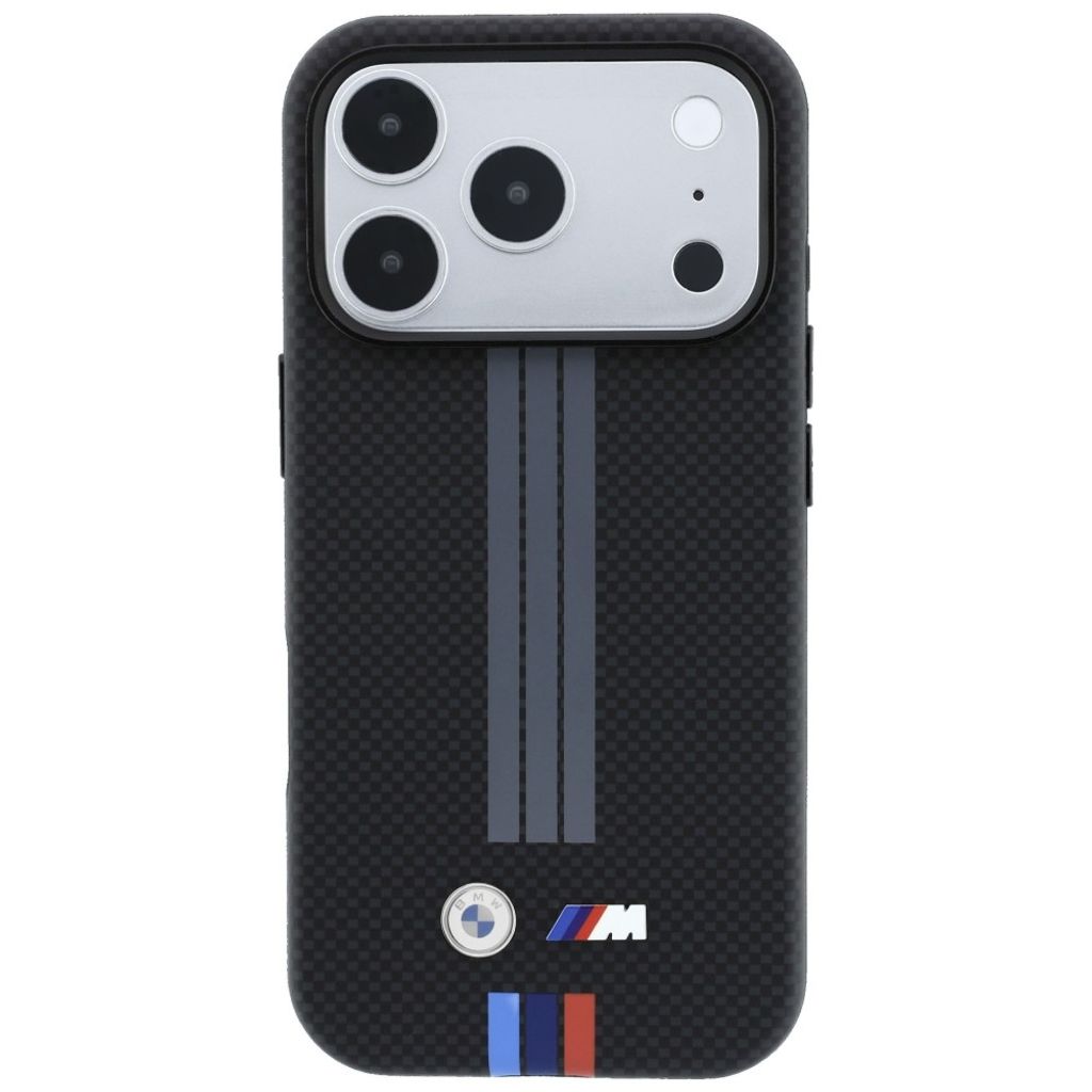 BMW Quadrille Kevlar Print Lines MagSafe -kuori till iPhone 18 Pro Max/17 Pro Max - Musta
