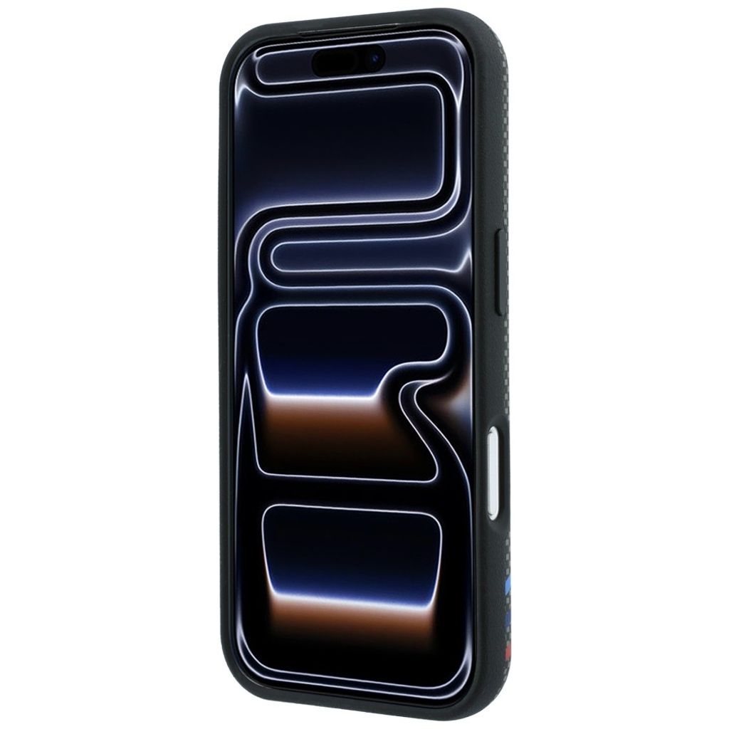 BMW M Quadrille Kevlar Tricolor Lines MagSafe -kuori till iPhone 18 Pro/17 Pro - Harmaa
