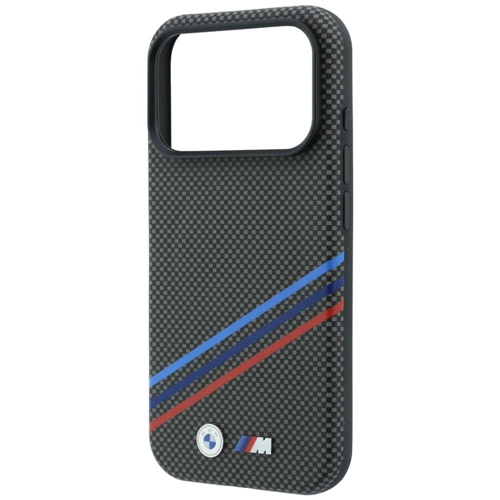 BMW M Quadrille Kevlar Tricolor Lines MagSafe -kuori till iPhone 18 Pro Max/17 Pro Max - Harmaa