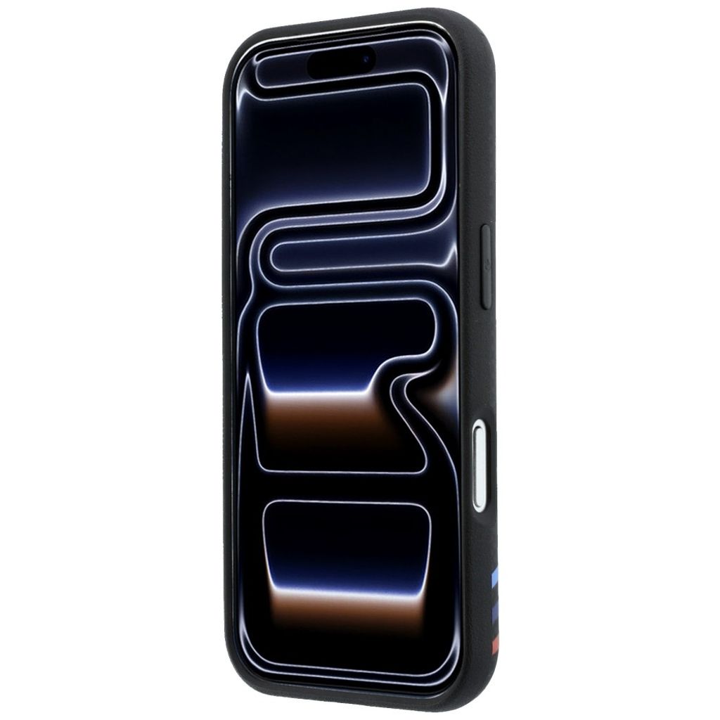 BMW M Quadrille Kevlar Tricolor Lines MagSafe -kuori till iPhone 18 Pro Max/17 Pro Max - Musta