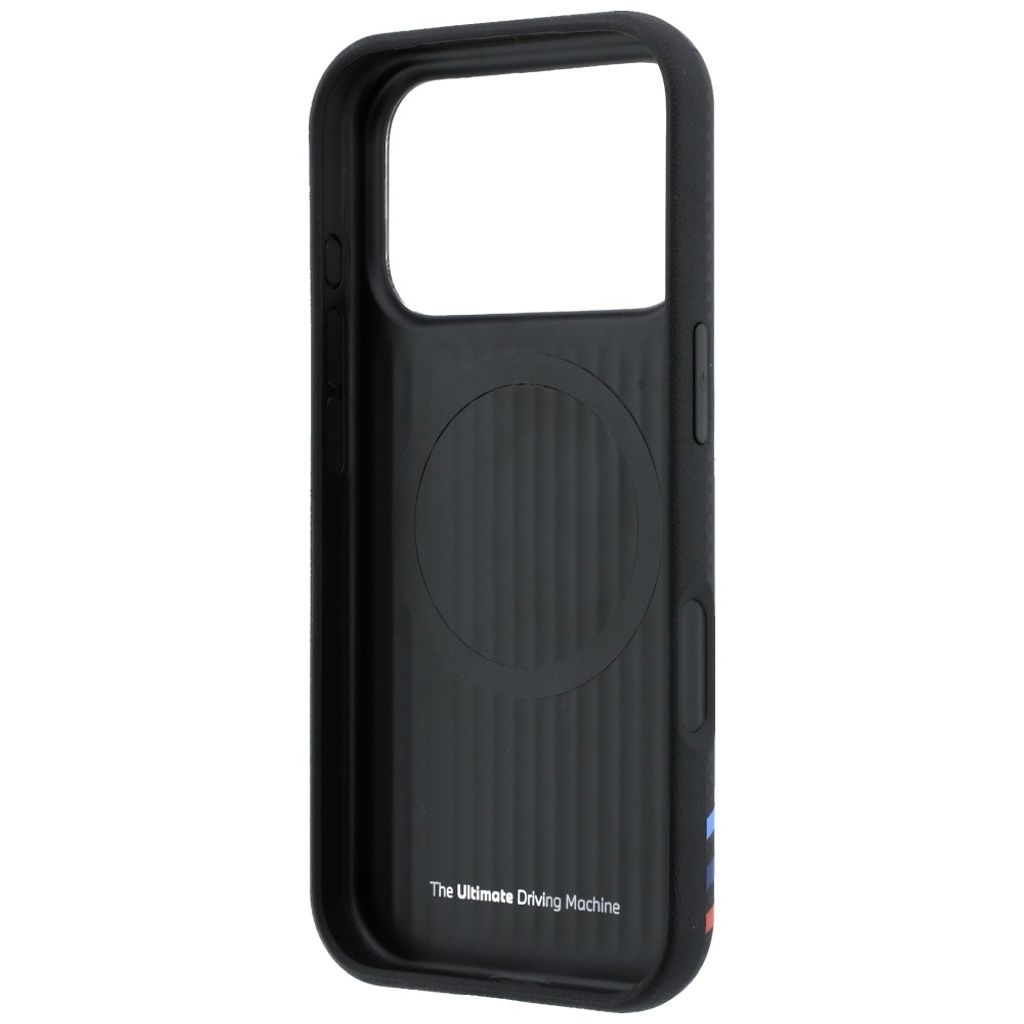 BMW M Quadrille Kevlar Tricolor Lines MagSafe -kuori till iPhone 18 Pro Max/17 Pro Max - Musta
