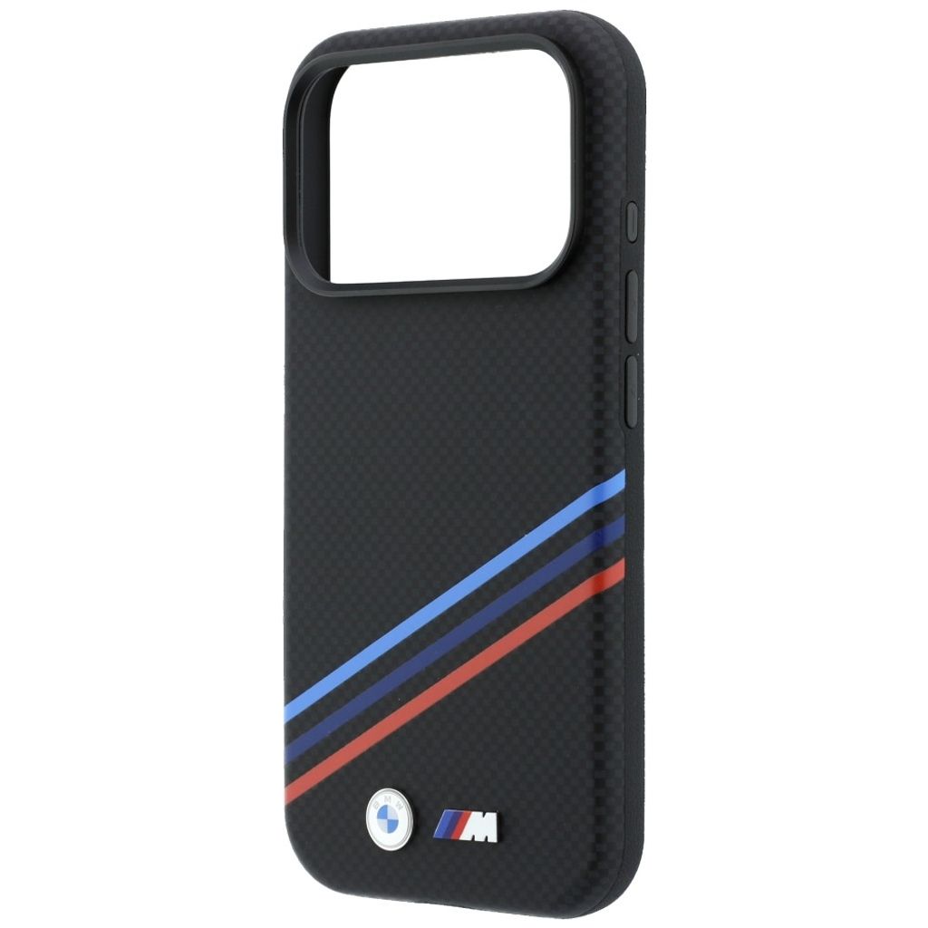 BMW M Quadrille Kevlar Tricolor Lines MagSafe -kuori till iPhone 18 Pro Max/17 Pro Max - Musta