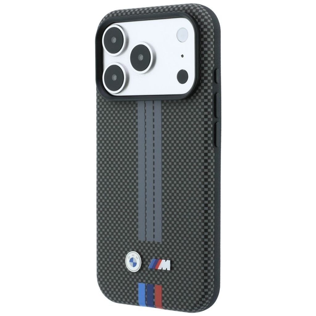 BMW M Quadrille Kevlar Tricolor Lines MagSafe -kuori till iPhone 18 Pro/17 Pro - Harmaa