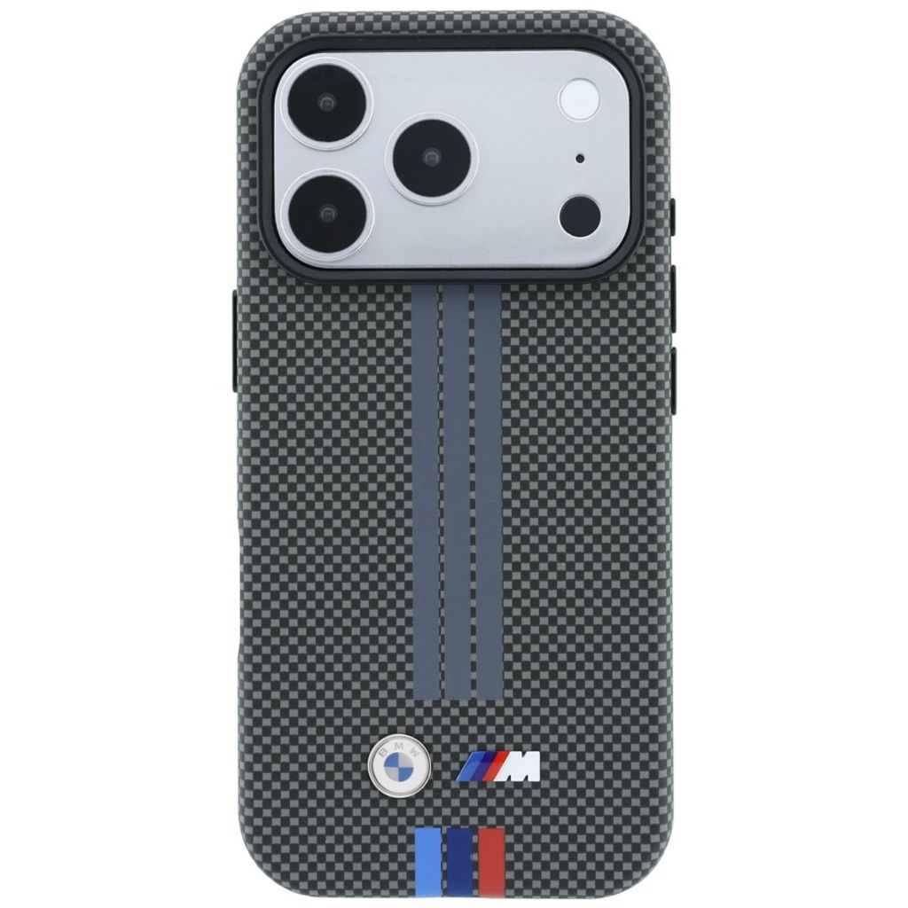 BMW M Quadrille Kevlar Tricolor Lines MagSafe -kuori till iPhone 18 Pro/17 Pro - Harmaa