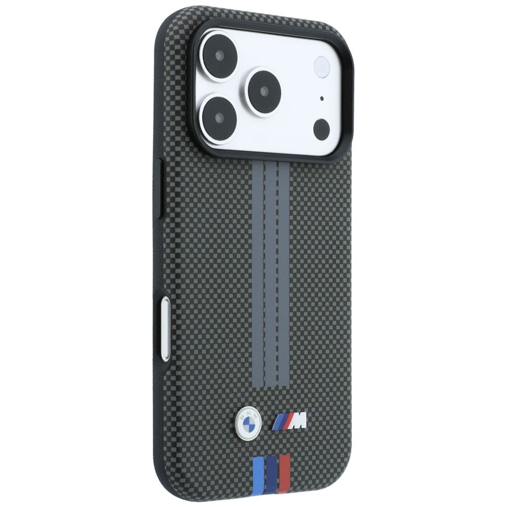 BMW M Quadrille Kevlar Tricolor Lines MagSafe -kuori till iPhone 18 Pro/17 Pro - Harmaa