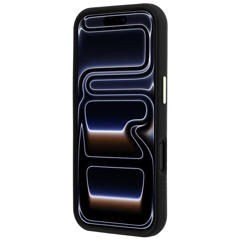 Guess Grained & Big Resin Logo -kuori till iPhone 18 Pro Max/17 Pro Max - Musta