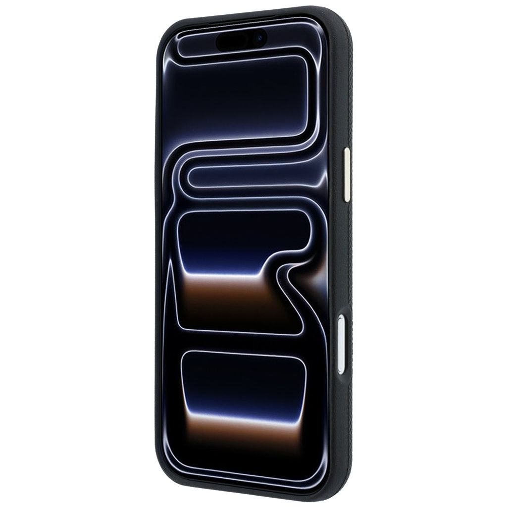 Guess Grained Round Strass Logo MagSafe -kuori till iPhone 18 Pro Max/17 Pro Max - Musta