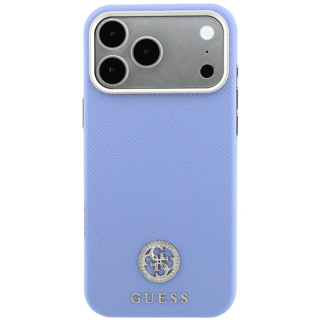 Guess Grained Round Strass Logo MagSafe -kuori till iPhone 18 Pro Max/17 Pro Max - Sininen