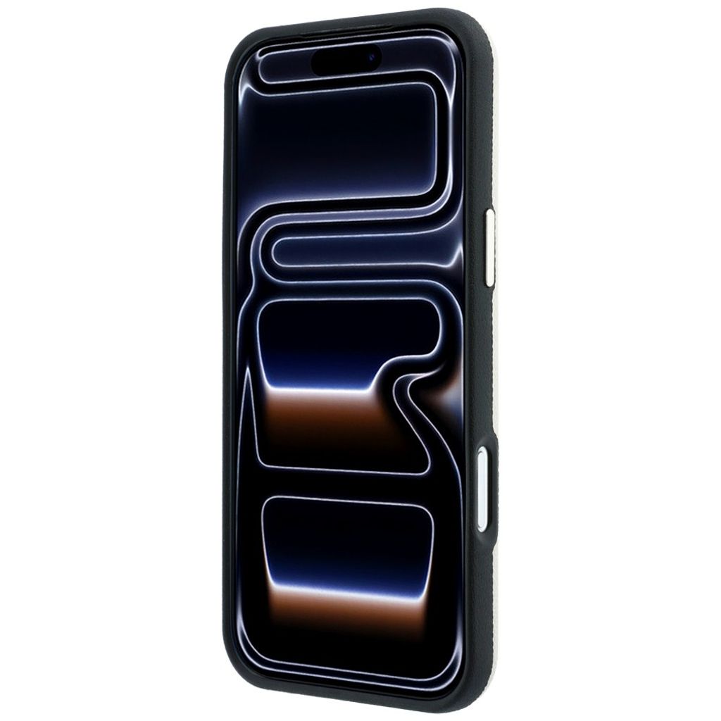 Guess Grained Round Strass Logo MagSafe -kuori till iPhone 18 Pro Max/17 Pro Max - Beige