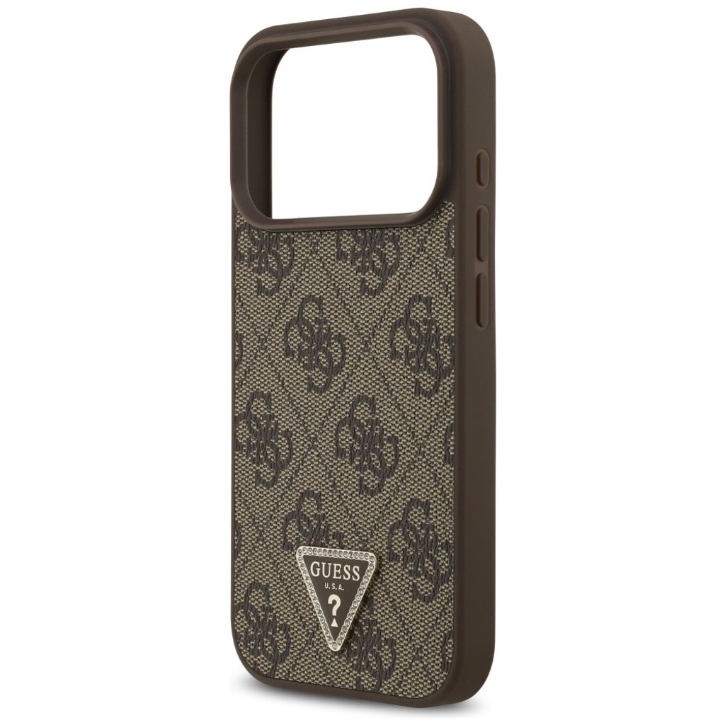 Guess 4G Triangle Strass MagSafe -kuori till iPhone 18 Pro/17 Pro - Ruskea