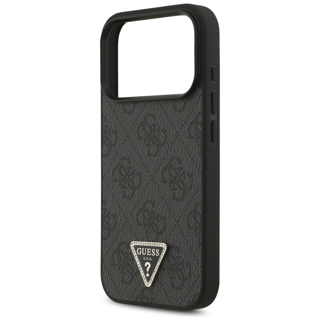 Guess 4G Triangle Strass MagSafe -kuori till iPhone 18 Pro/17 Pro - Musta