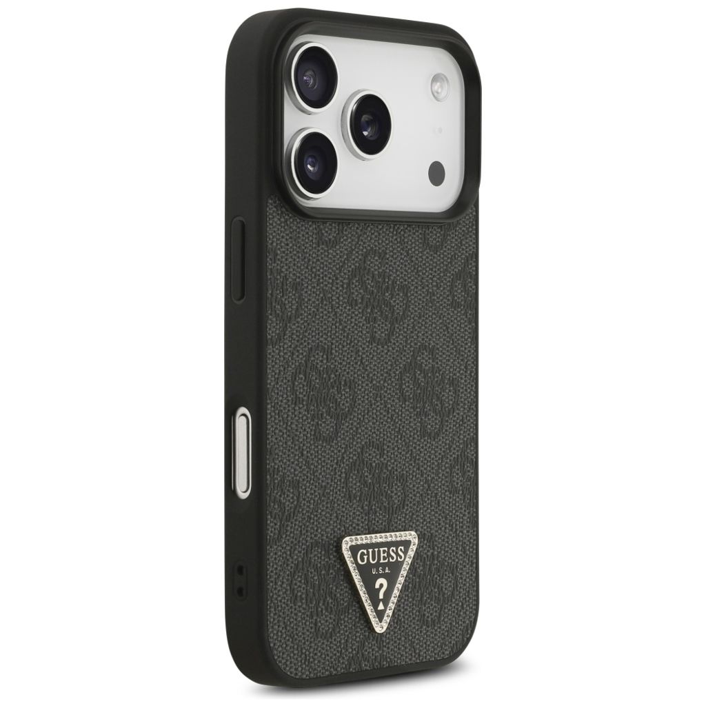 Guess 4G Triangle Strass MagSafe -kuori till iPhone 18 Pro/17 Pro - Musta