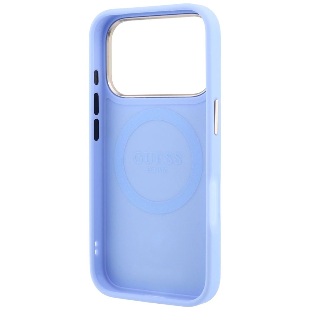Guess Peony 4G Small Logo MagSafe -kuori till iPhone 18 Pro Max/17 Pro Max - Vaaleansininen