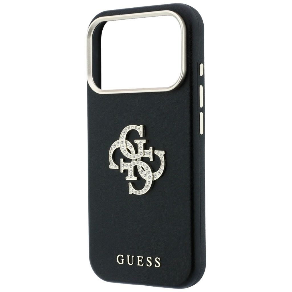 Guess Smooth & Big Strass Logo -kuori till iPhone 18 Pro/17 Pro - Musta