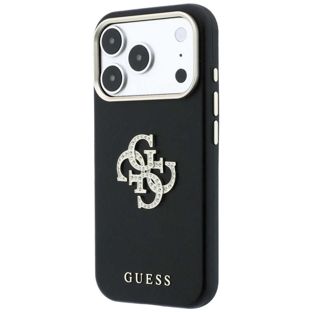 Guess Smooth & Big Strass Logo -kuori till iPhone 18 Pro/17 Pro - Musta