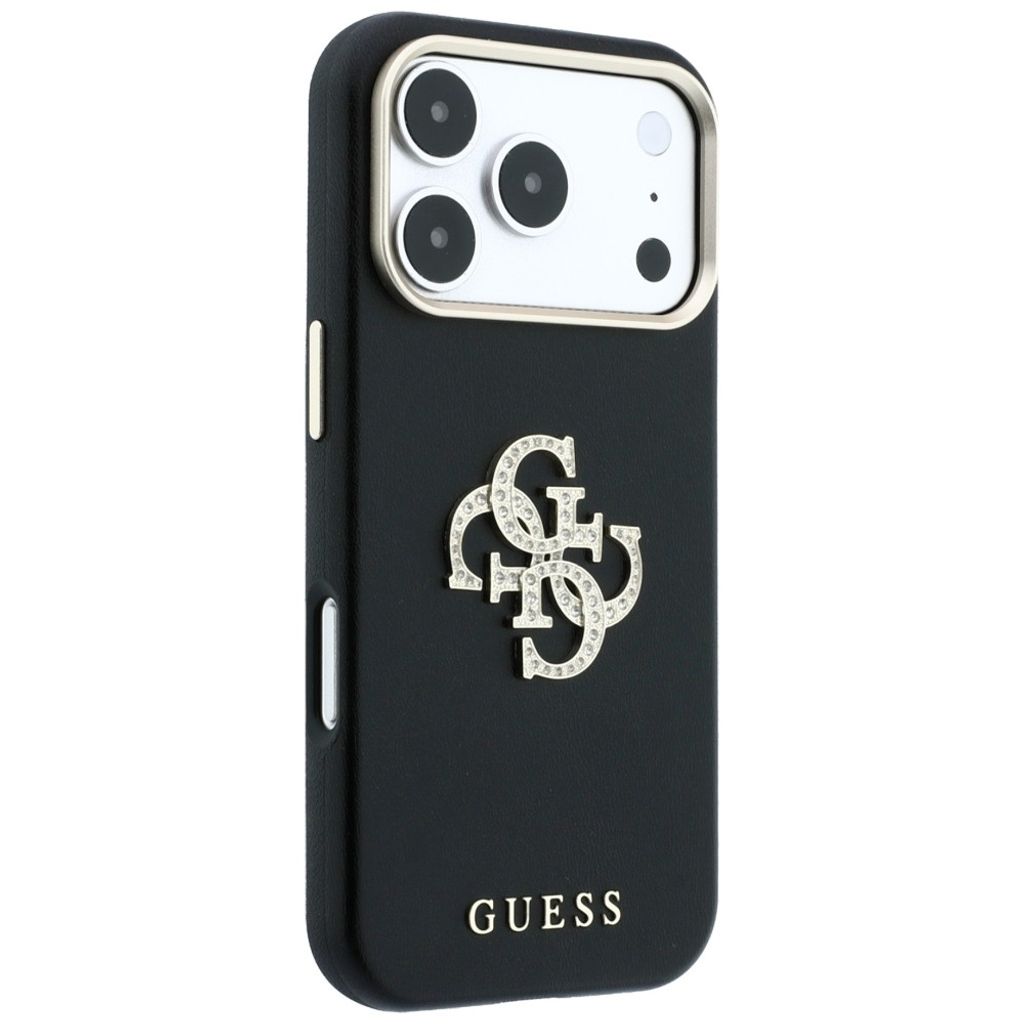 Guess Smooth & Big Strass Logo -kuori till iPhone 18 Pro/17 Pro - Musta