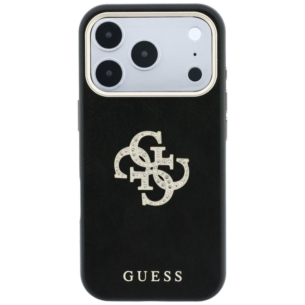 Guess Smooth & Big Strass Logo -kuori till iPhone 18 Pro/17 Pro - Musta