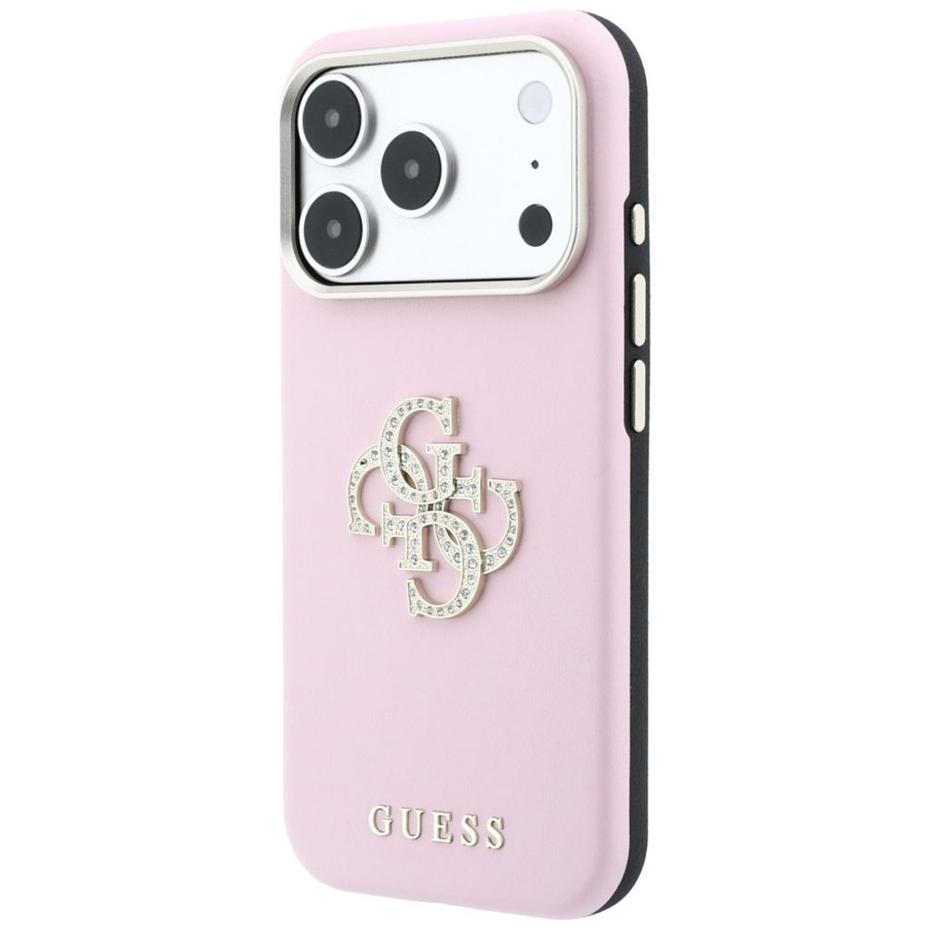 Guess Smooth & Big Strass Logo -kuori till iPhone 18 Pro/17 Pro - Vaaleanpunainen