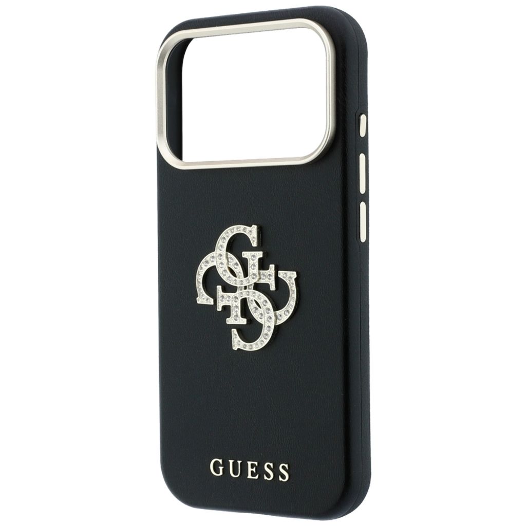 Guess Smooth & Big Strass Logo -kuori till iPhone 18 Pro Max/17 Pro Max - Musta