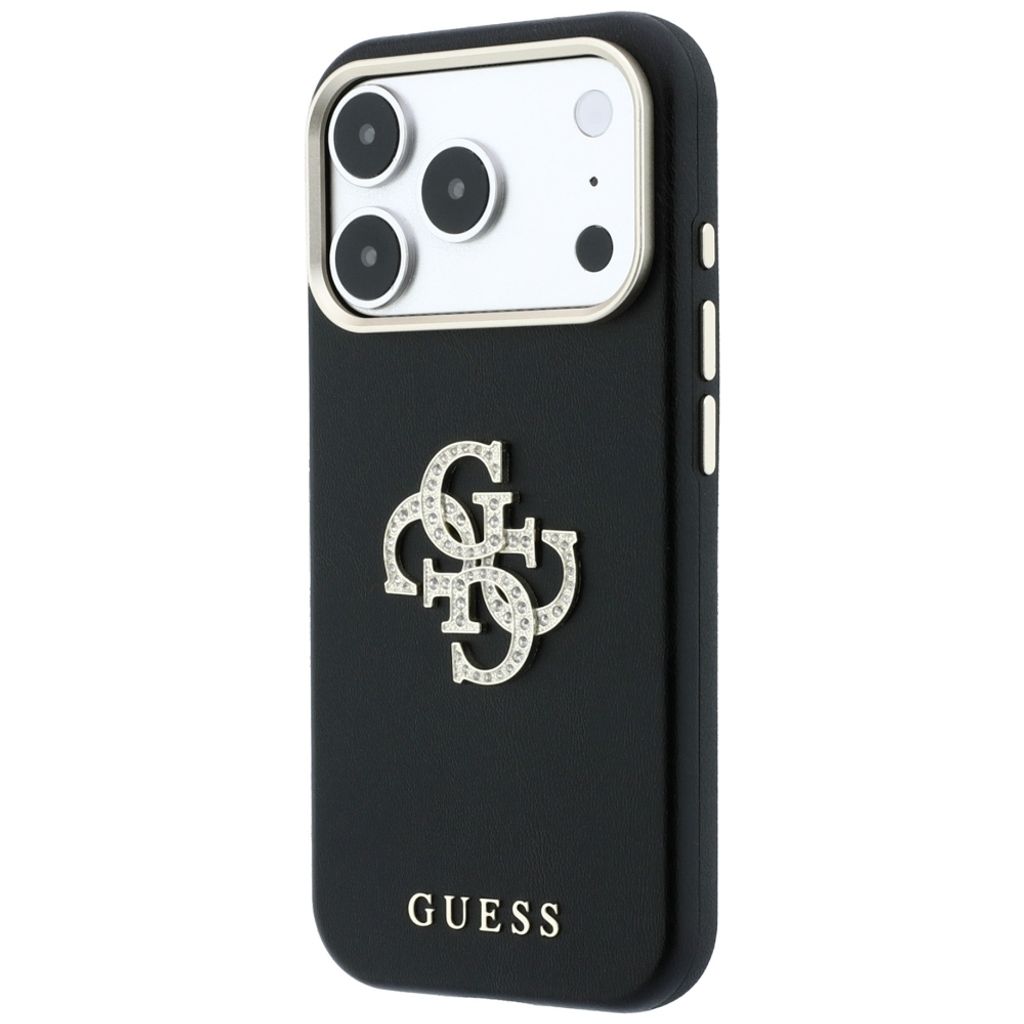Guess Smooth & Big Strass Logo -kuori till iPhone 18 Pro Max/17 Pro Max - Musta