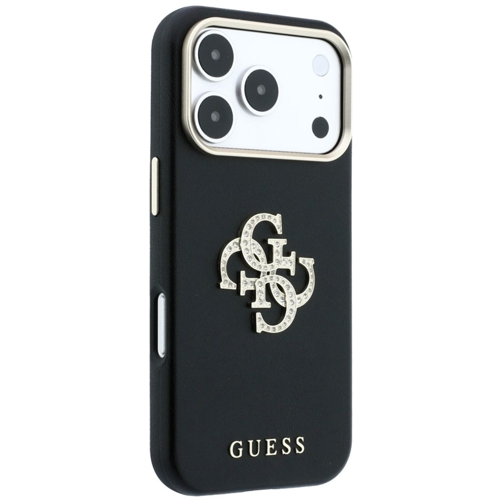 Guess Smooth & Big Strass Logo -kuori till iPhone 18 Pro Max/17 Pro Max - Musta