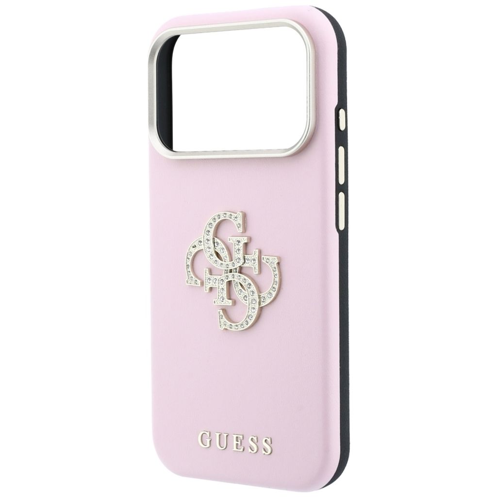 Guess Smooth & Big Strass Logo -kuori till iPhone 18 Pro Max/17 Pro Max - Vaaleanpunainen