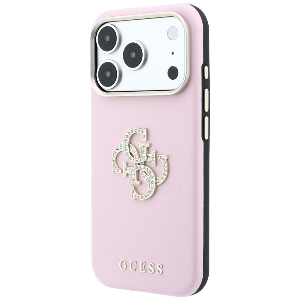 Guess Smooth & Big Strass Logo -kuori till iPhone 18 Pro Max/17 Pro Max - Vaaleanpunainen