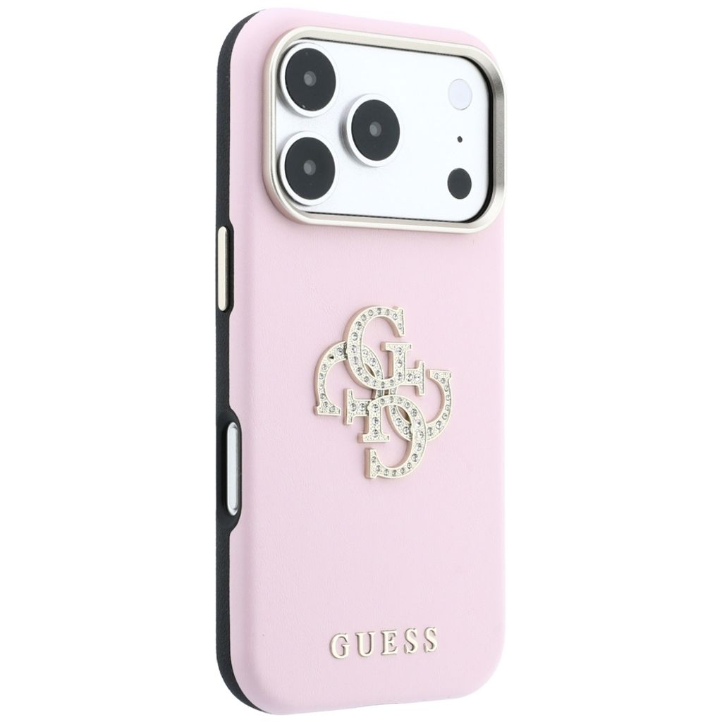 Guess Smooth & Big Strass Logo -kuori till iPhone 18 Pro Max/17 Pro Max - Vaaleanpunainen