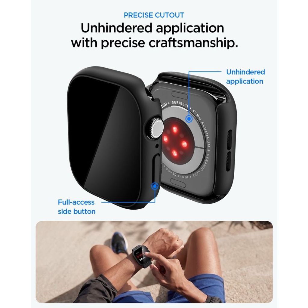 Spigen Thin Fit 360 kuori Apple Watch 42mm - Musta