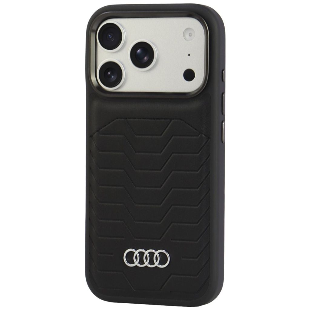 Audi GT Synthetic Leather MagSafe -kuori till iPhone 18 Pro/17 Pro - Musta