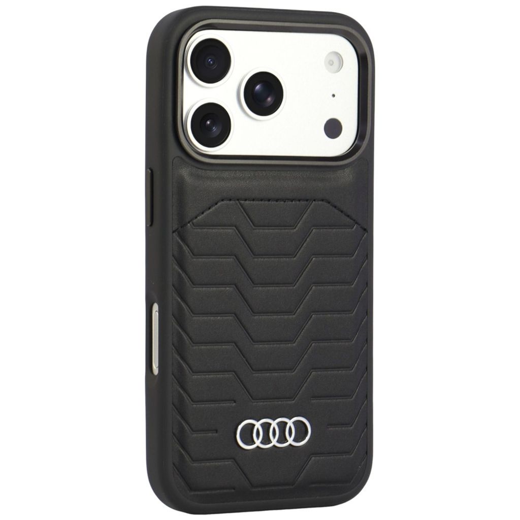 Audi GT Synthetic Leather MagSafe -kuori till iPhone 18 Pro/17 Pro - Musta