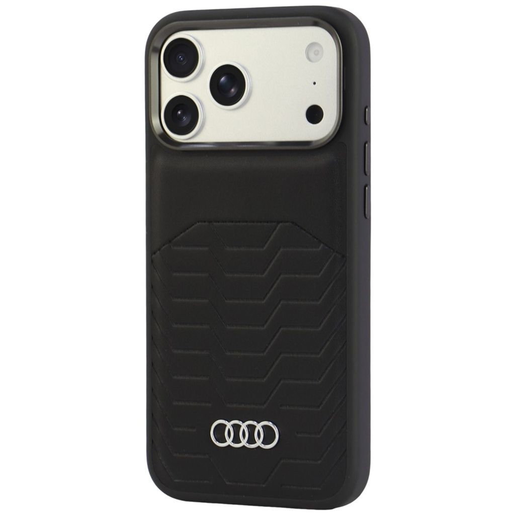 Audi GT Synthetic Leather MagSafe -kuori till iPhone 18 Pro Max/17 Pro Max - Musta