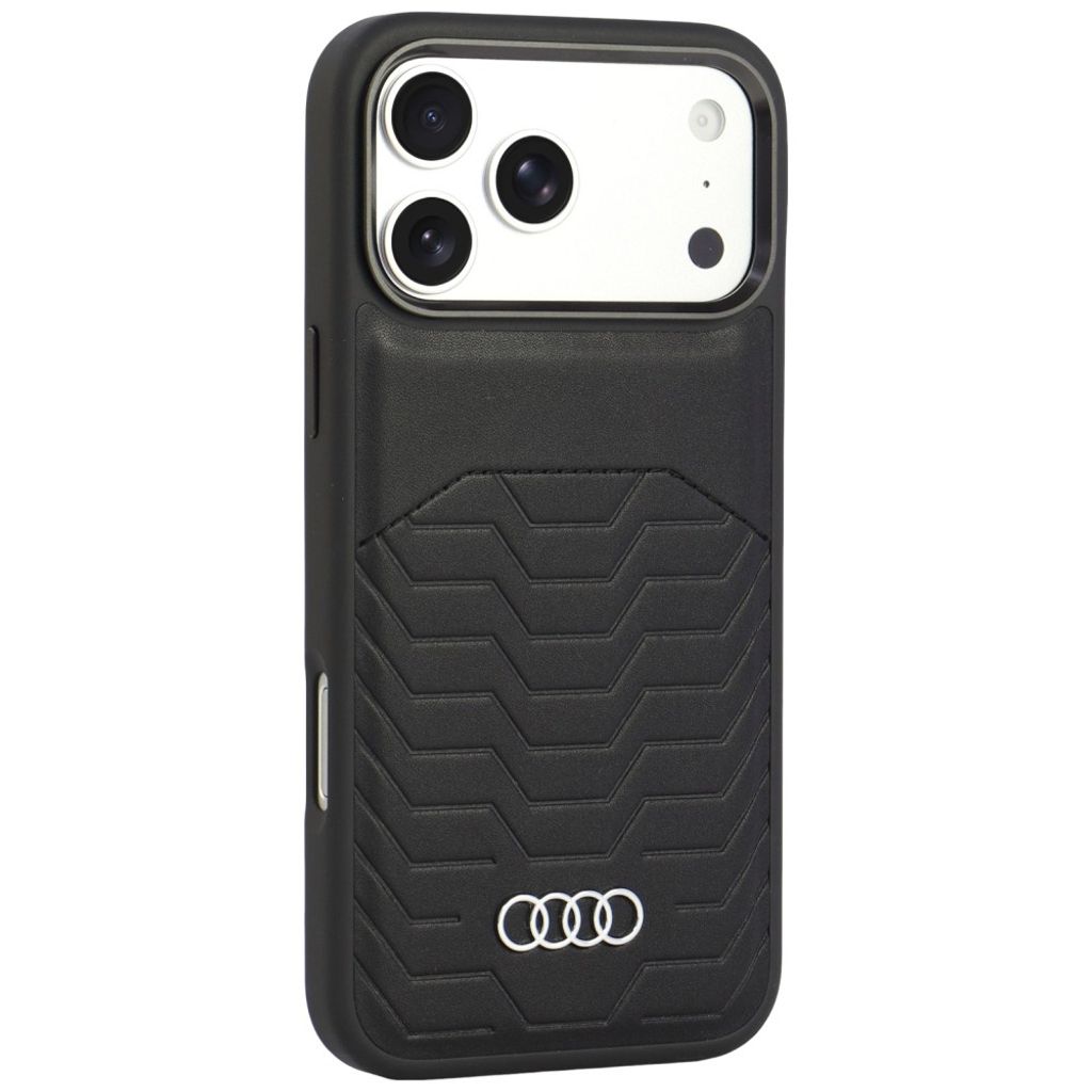 Audi GT Synthetic Leather MagSafe -kuori till iPhone 18 Pro Max/17 Pro Max - Musta