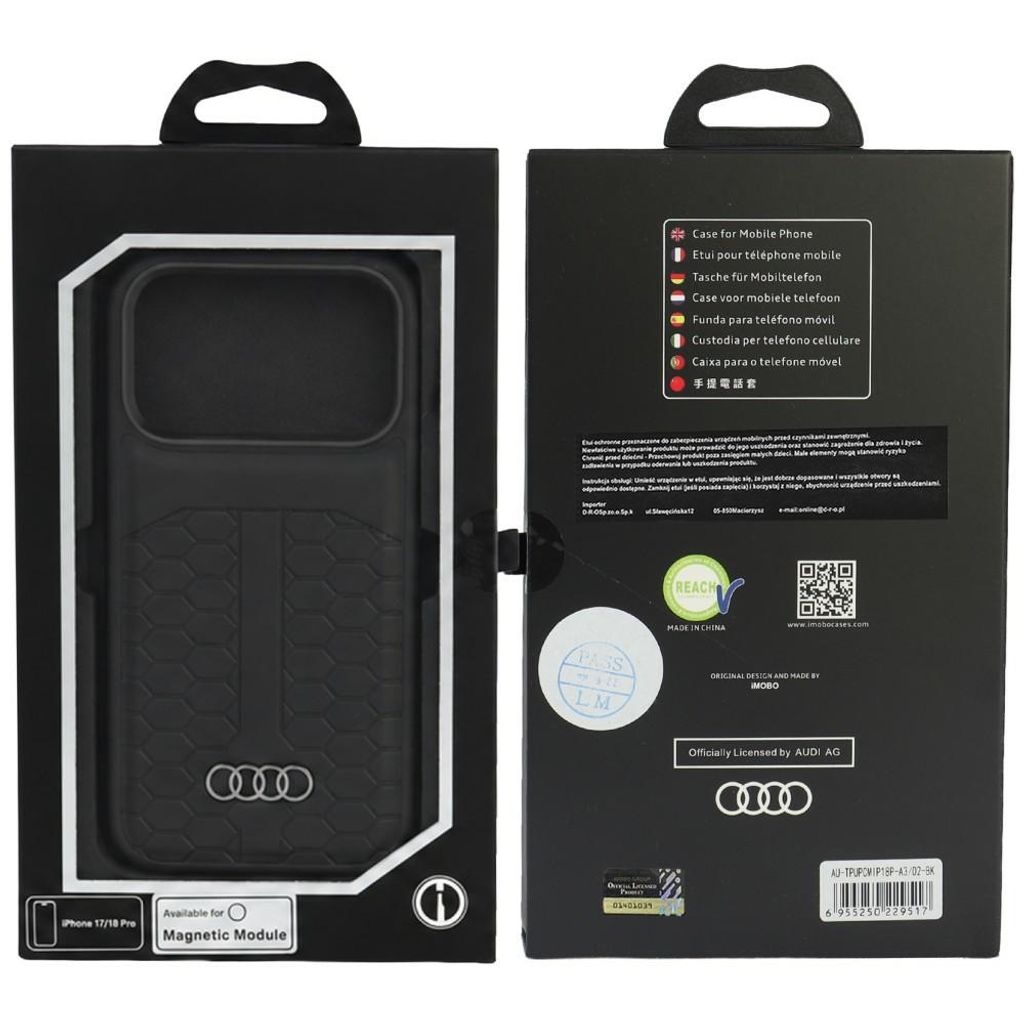 Audi Leather MagSafe -kuori till iPhone 18 Pro/17 Pro - Musta