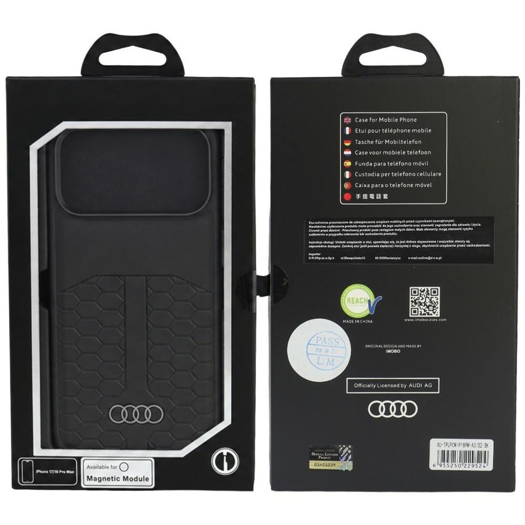 Audi Leather MagSafe -kuori till iPhone 18 Pro Max/17 Pro Max - Musta