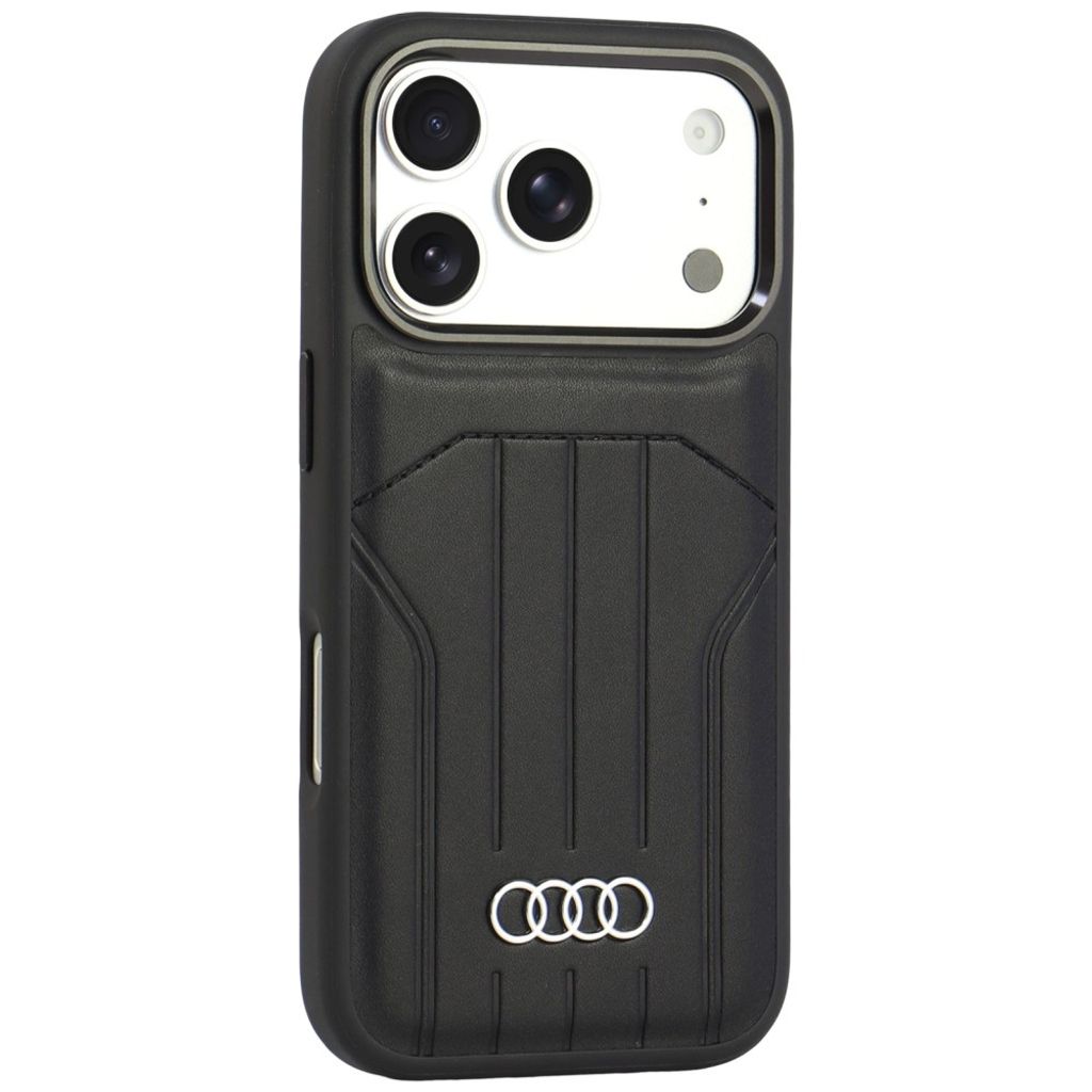 Audi Synthetic Leather MagSafe -kuori till iPhone 18 Pro/17 Pro - Musta