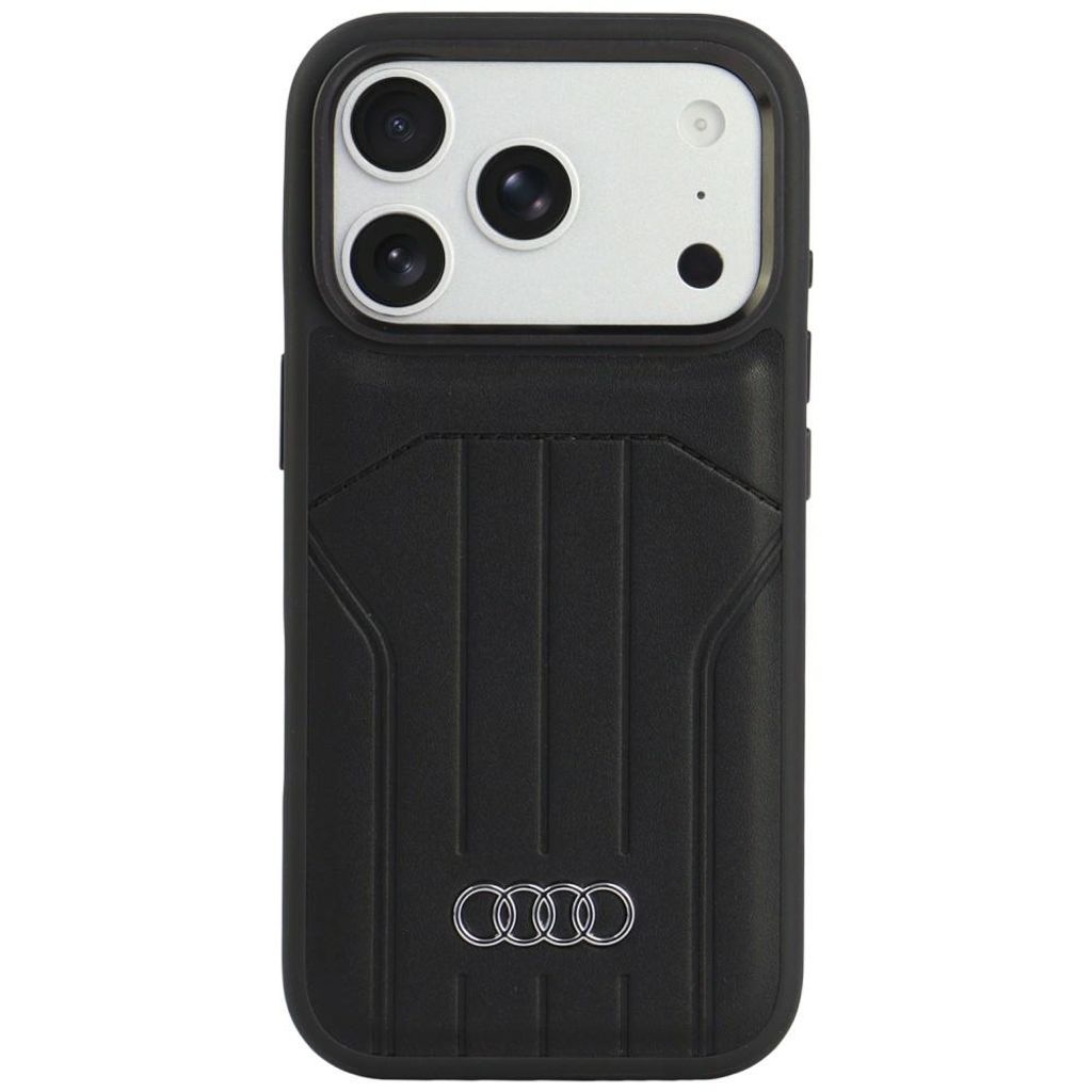 Audi Synthetic Leather MagSafe -kuori till iPhone 18 Pro/17 Pro - Musta